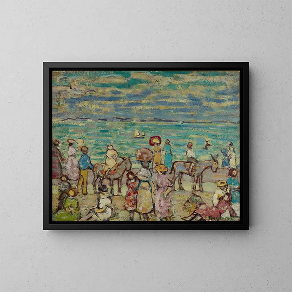 La Plage - Maurice Prendergast — inramlat konstverk på väggen