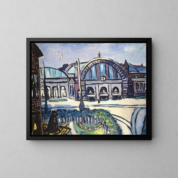 Gare de Francfort-sur-le-Main - Max Beckmann — inramlat konstverk på väggen