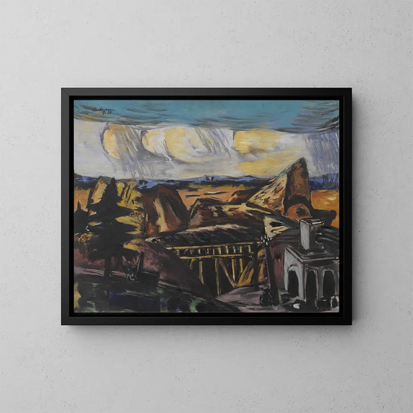 Stor karriärmålning i Övre Bayern - Max Beckmann — inramlat konstverk på väggen
