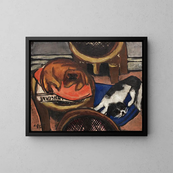 Majong och kalla hundar - Max Beckmann — inramlat konstverk på väggen