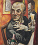 självporträtt med champagneglas - Max Beckmann — vy av konstverket