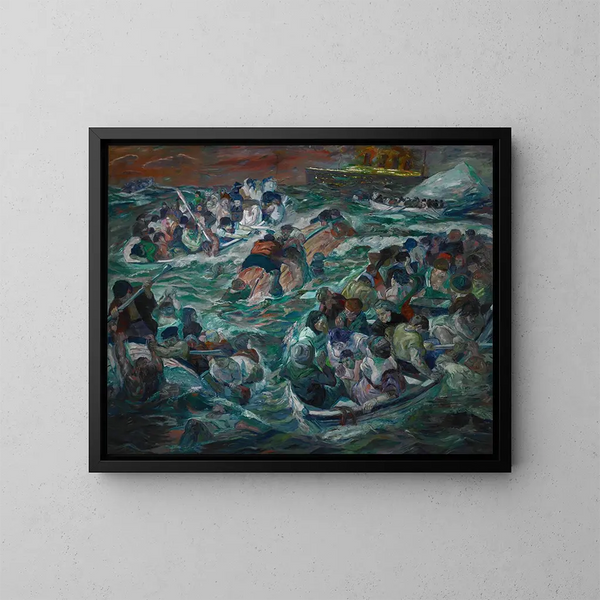 Le naufrage du Titanic - Max Beckmann — inramlat konstverk på väggen