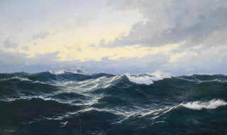 Max Jensen - Marinestck mit Dampfer.webp