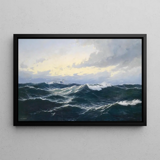Max Jensen - Marinestck mit Dampfer.webp