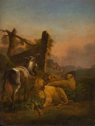 Max Joseph Wagenbauer - Goat and sheep in vast landscape.webp