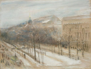 Vue depuis la fenêtre du salon de l'artiste sur la rue Unter den Linden - Max Liebermann — vy av konstverket