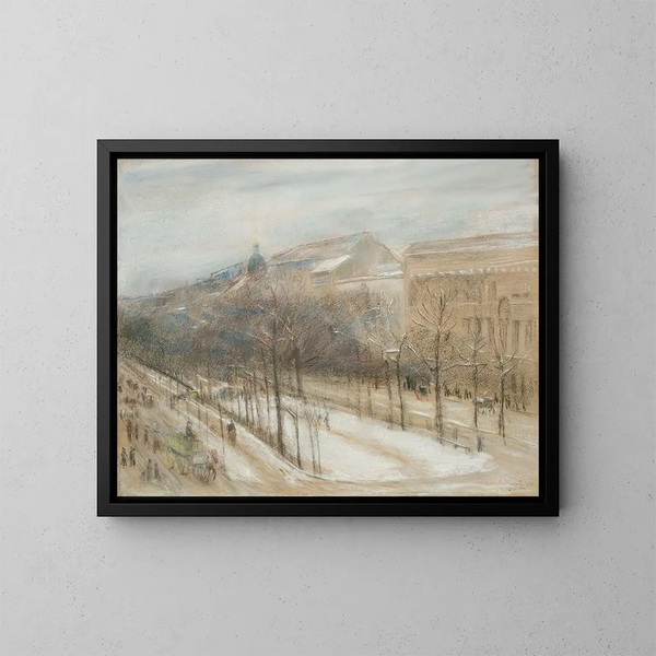 Vue depuis la fenêtre du salon de l'artiste sur la rue Unter den Linden - Max Liebermann — inramlat konstverk på väggen