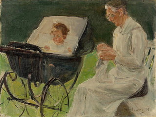 Max Liebermann - Die Enkelin des Knstlers mit ihrer Kinderfrau im Wannseegarten.webp