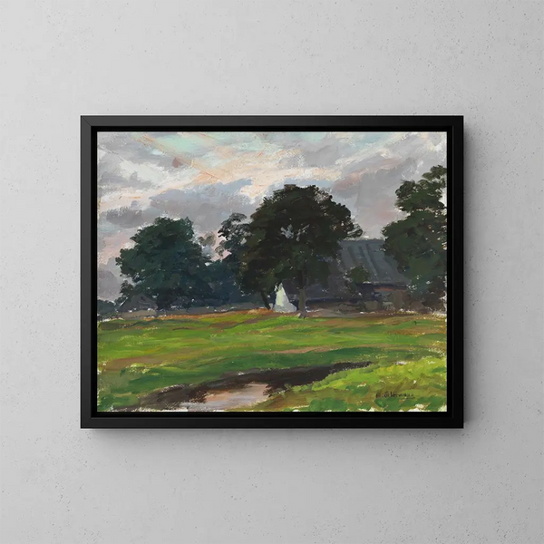 holländska bondgårdar - Max Liebermann — inramlat konstverk på väggen