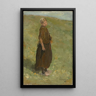 Max Liebermann - Mdchen auf der Dne stehend nach rechts.webp