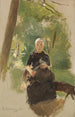 Ung mor under träden - Max Liebermann — vy av konstverket