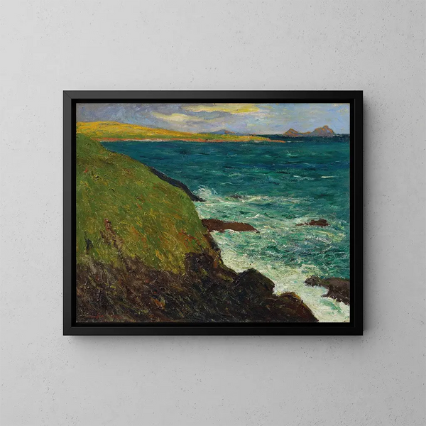 Bords de la côte Saint-Jean-du-Doigt, Bretagne - Maxime Maufra — inramlat konstverk på väggen