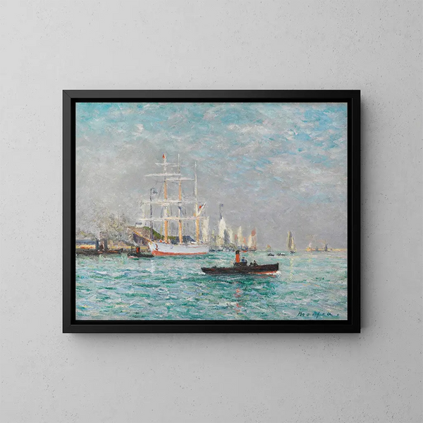 Entrée d'un trois-mâts au Havre - Maxime Maufra — inramlat konstverk på väggen