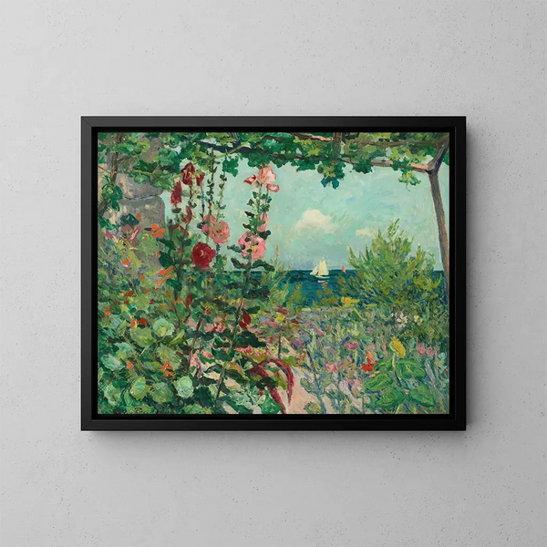 Blommor nära Belle-Île-en-Mer - Maxime Maufra — inramlat konstverk på väggen