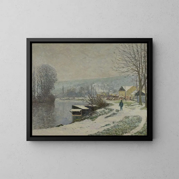 La neige à Port-Marly - Maxime Maufra — inramlat konstverk på väggen