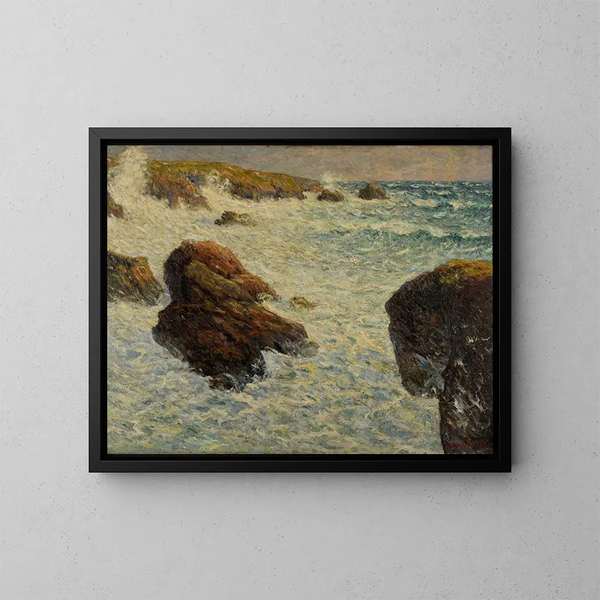 La tempête de Quiberon, Morbihan - Maxime Maufra — inramlat konstverk på väggen