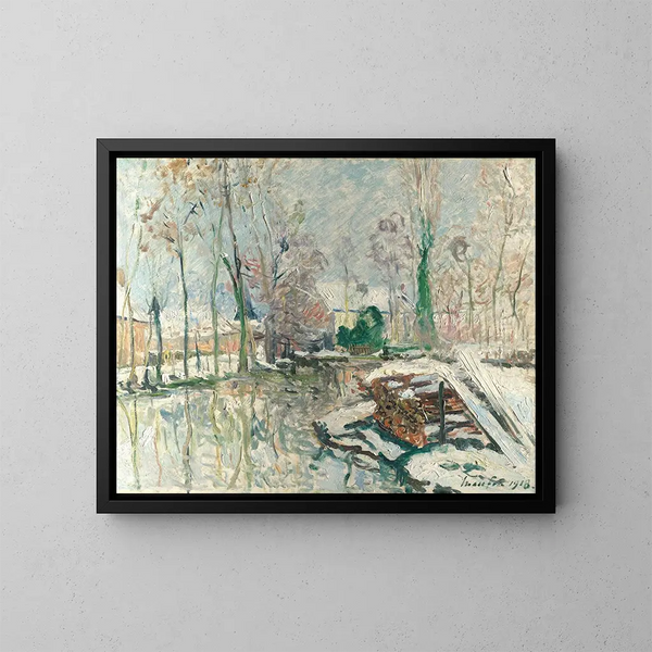 Les Bords du Boulon en hiver - Maxime Maufra — inramlat konstverk på väggen
