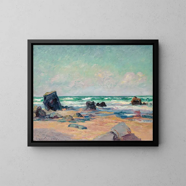 Mare basse, stranden vid Port-Blanc, Quiberon-halvön - Maxime Maufra — inramlat konstverk på väggen