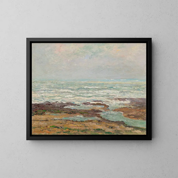 Marine målning, mer montante à Yport - Maxime Maufra — inramlat konstverk på väggen