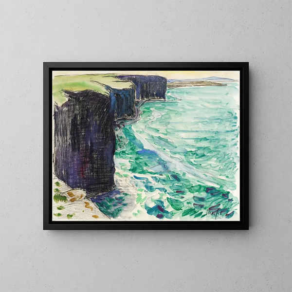 La falaise - Maxime Maufra — inramlat konstverk på väggen