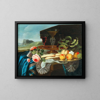 blomster- och fruktstillben - Maximilian Pfeiler — inramlat konstverk på väggen