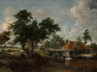 Meindert Hobbema - The Watermill with the Great Red Roof.webp