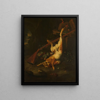 Melchior dHondecoeter - A Hunters Bag with Dead Hare.webp