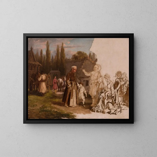 Micha Elwiro Andriolli - A Noblemans Family and a Monk.webp