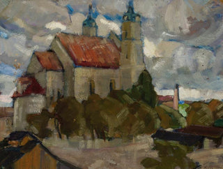 kyrka bland träden - Michał Rouba — vy av konstverket