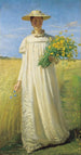 Anna Ancher revenant du champ - Michael Ancher — vy av konstverket