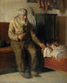 Kristian, blind, tar hand om ett barn - Michael Ancher — vy av konstverket
