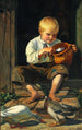 pojke som matar ankor - Michael Ancher — vy av konstverket