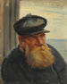 en fiskare från Skagen med havet i bakgrunden - Michael Ancher — vy av konstverket