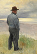 Fiskare som tittar på havet - Michael Ancher — vy av konstverket