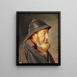 Michael Ancher - Fiskeren Ole Svendsen set i profil med sydvest.webp