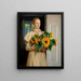 Flicka med solrosor 1893 - Michael Ancher — inramlat konstverk på väggen