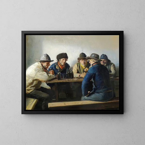 i ett trähus - Michael Ancher — inramlat konstverk på väggen