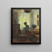 inomhus av konstnärinnan fru Anna Ancher av Sytjet - Michael Ancher — inramlat konstverk på väggen