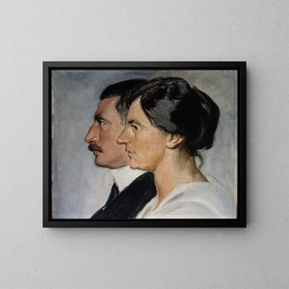 kung Christian X och drottning Alexandrine av Danmark - Michael Ancher — inramlat konstverk på väggen