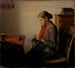 Fille de Skagen Maren Sofie tricotant - Michael Ancher — vy av konstverket