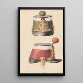 Michael Angelo Hayes - Two Shakos of the Dublin Militia One Green One Red.webp