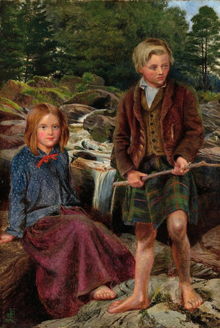 Michael Frederick Halliday - Two Highland children by a Scottish stream.webp