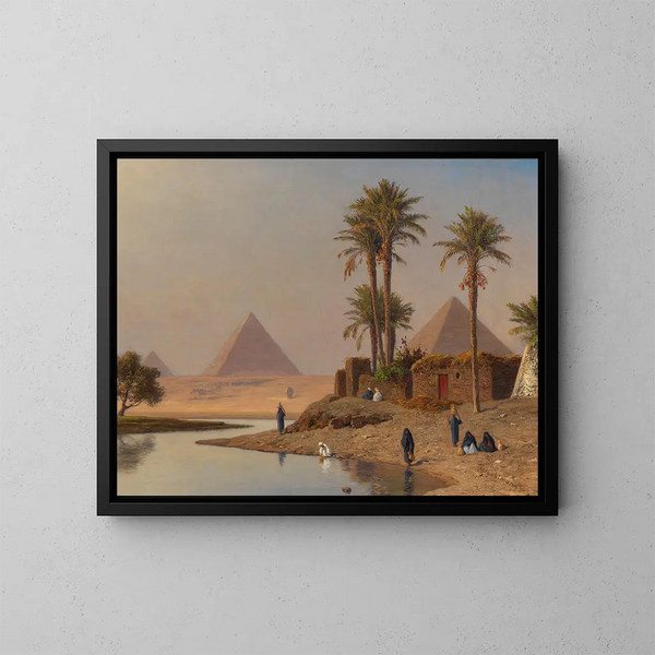Les pyramides de Gizeh - Michael Haubtmann — inramlat konstverk på väggen