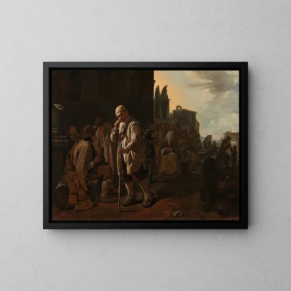 att mata de hungriga - Michael Sweerts — inramlat konstverk på väggen