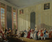 Mozart ger en konsert i salongen av de fyra speglarna i Templepalatset i prinsen av Contis gård - Michel-Barthélemy Ollivier — vy av konstverket