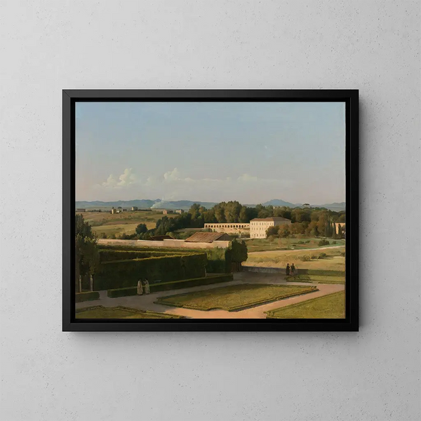 Vue des jardins de la Villa Médicis - Michel Martin Drolling — inramlat konstverk på väggen