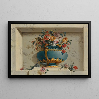 Michel Bruno Belleng - Vase of Flowers in a Niche.webp