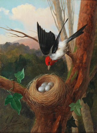 Michelangelo Meucci - Vogel Bei Seinem Nest.webp