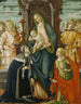 La Vierge et l'Enfant Jésus avec les anges Saintes Paule et Agathe - Michele Ciampanti — vy av konstverket