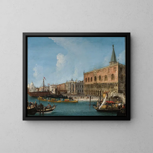 Dogepalatset i Venedig - Michele Marieschi — inramlat konstverk på väggen
